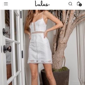 Cute Bachelorette Party lace dress from Lulus
